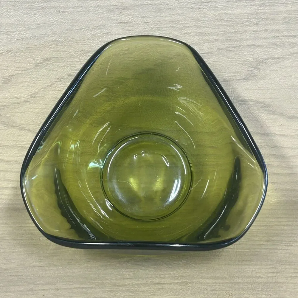 Indiana Glass Avocado Green “Tri-Top” Dip Bowl 1960’s 1970’s Replacement